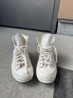 Converse Chuck Taylor High-Top Sneakers in Off-White “make a wish upon a star”